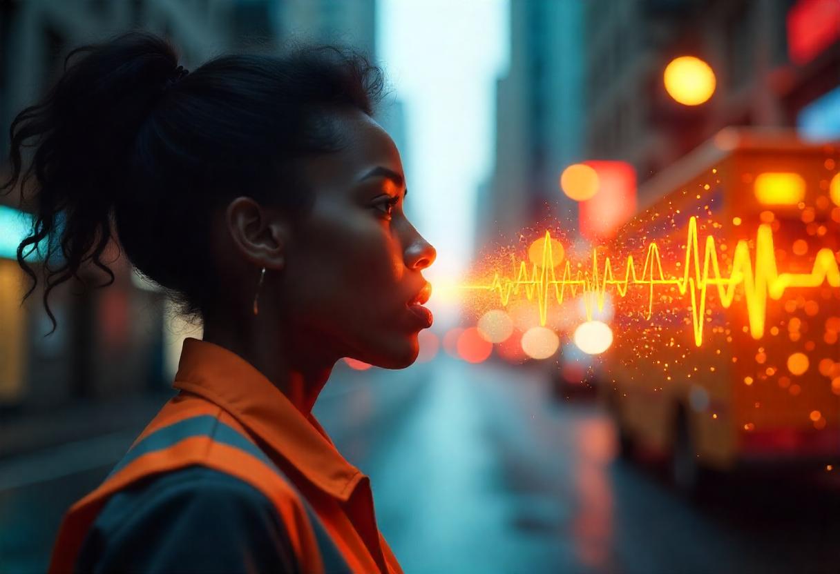 A woman talking which creates a sound wave