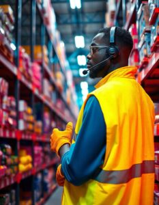 A man working in a warehouse